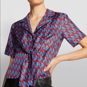 📌 NWT Sandro Caty Cat Printed Silk Shirt